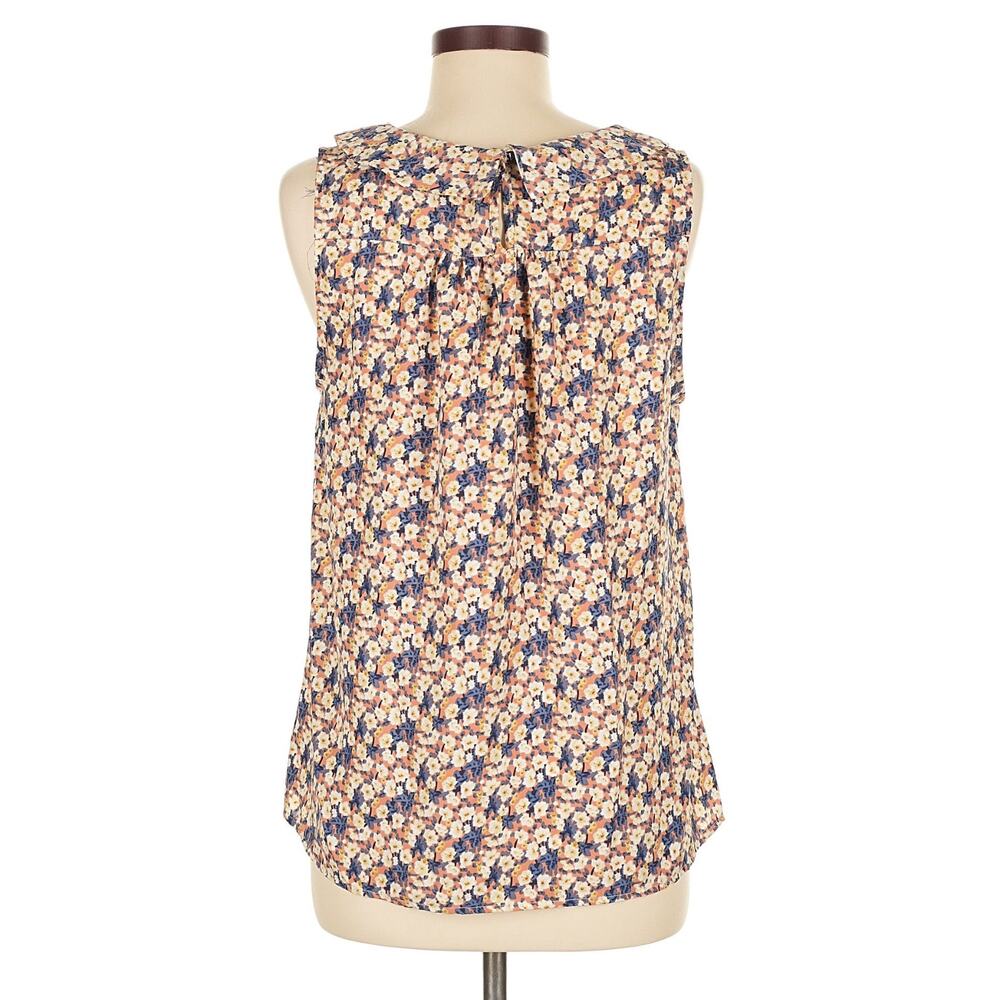 Poema Sleeveless Blouse Large Lightweight Boho Cottagecore Top Blush Pink Floral